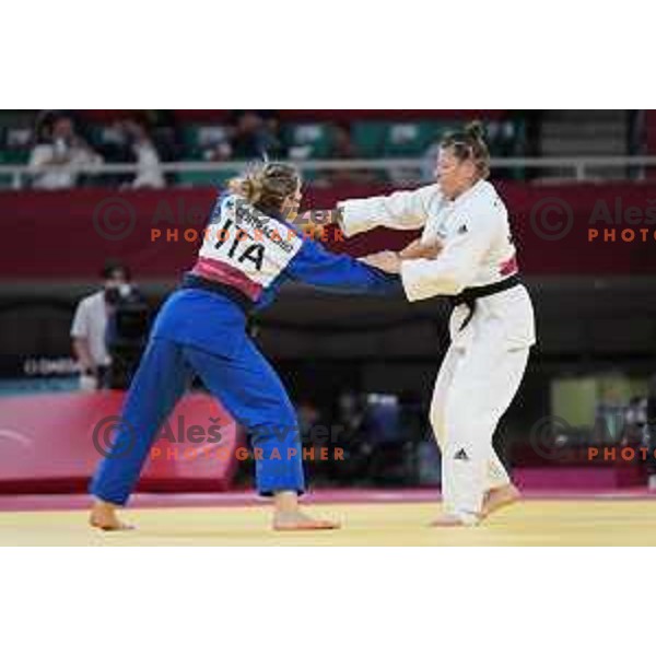 Tina Trstenjak fights in the semi-final of Women’s Judo -63 category at Tokyo 2020 Summer Olympic Games, Japan on July 27, 2021
