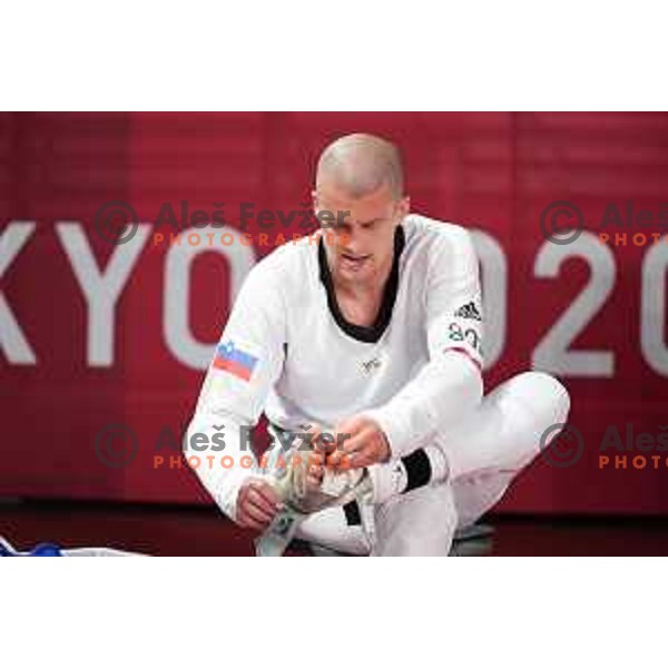 Ivan Konrad Trajkovic (SLO) fights in Men’s Taekwondo +80 kg at Tokyo 2020 Summer Olympic Games, Japan on July 27, 2021