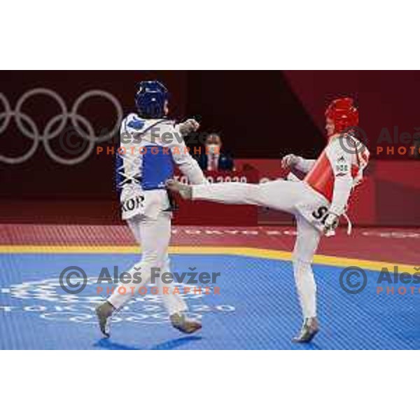 Ivan Konrad Trajkovic (SLO) fights for bronze medal in Men’s Taekwondo +80 kg at Tokyo 2020 Summer Olympic Games, Japan on July 27, 2021
