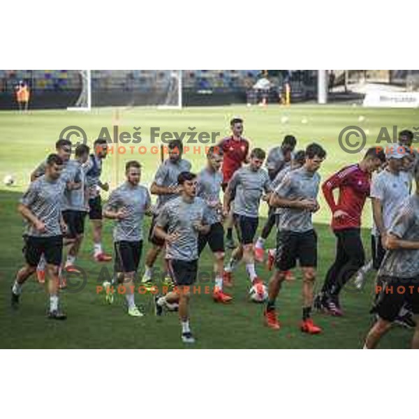 Players of Maribor during practice prior to UEFA Conference League quailfier football match between Hammerby in Ljudski vrt, Maribor, Slovenia on July 28, 2021