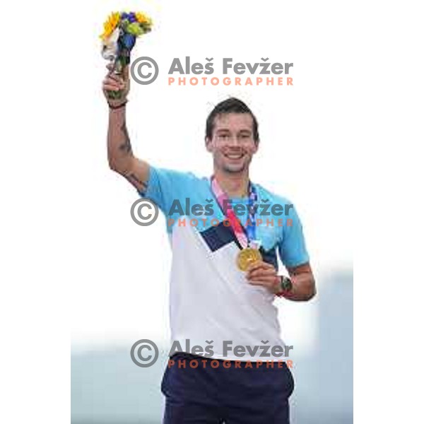 Primoz Roglic (SLO) Olympic Time Trial champion (44.2 km) at Fuji International Speedway at Tokyo 2020 Summer Olympic Games, Japan on July 28, 2021
