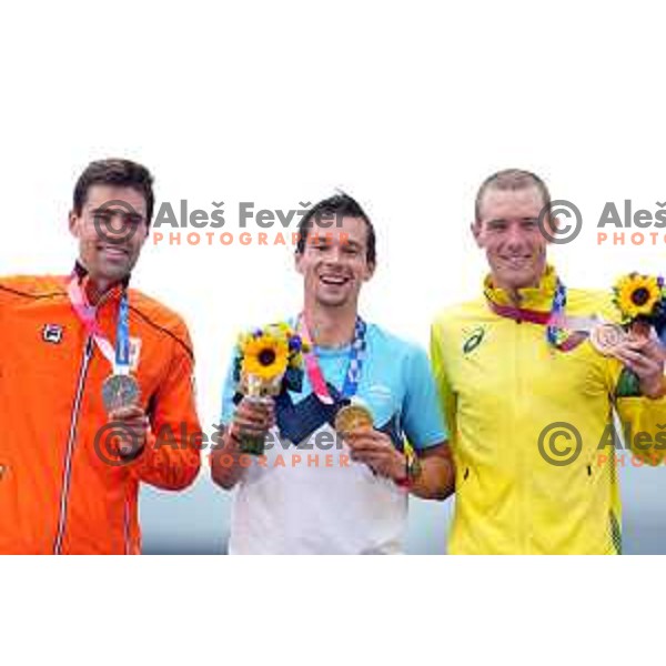 Primoz Roglic (SLO) Olympic Time Trial champion (44.2 km) at Fuji International Speedway at Tokyo 2020 Summer Olympic Games, Japan on July 28, 2021