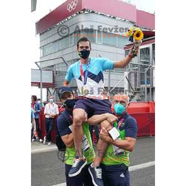 Primoz Roglic (SLO) Olympic Time Trial champion (44.2 km) at Fuji International Speedway at Tokyo 2020 Summer Olympic Games, Japan on July 28, 2021