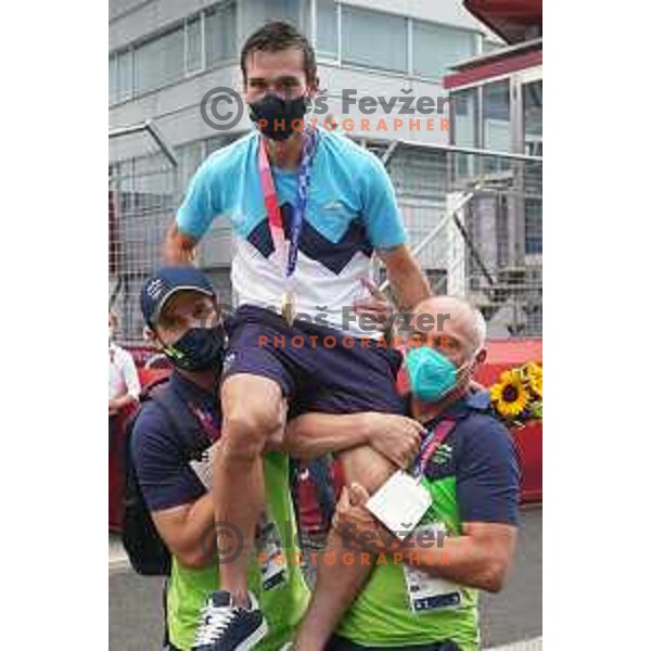 Primoz Roglic (SLO) Olympic Time Trial champion (44.2 km) at Fuji International Speedway at Tokyo 2020 Summer Olympic Games, Japan on July 28, 2021