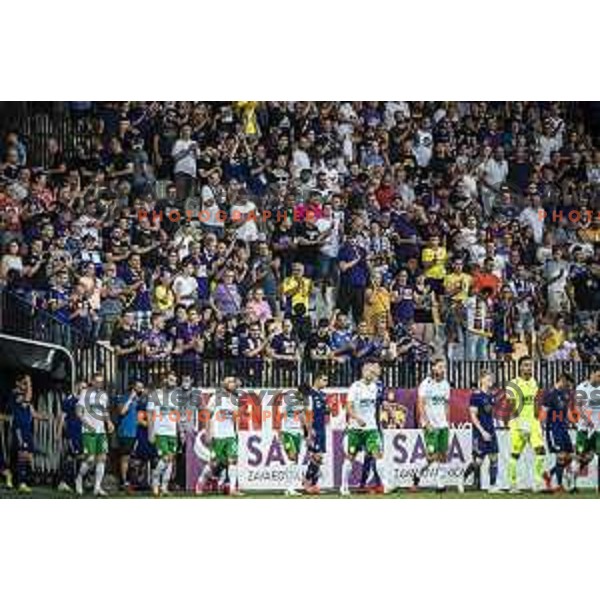 Fans of Maribor during UEFA Conference League qualifier football match between Maribor and Hammarby in Ljudski vrt, Maribor, Slovenia on July 29, 2021