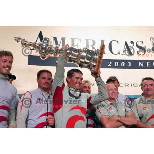 Russell Coutts at America\'s Cup Final sailing match race between team New Zealand and team Alinghi in Auckland, New Zealand on March 2, 2003. Team Alinghi defeated Team New Zealand 5:0