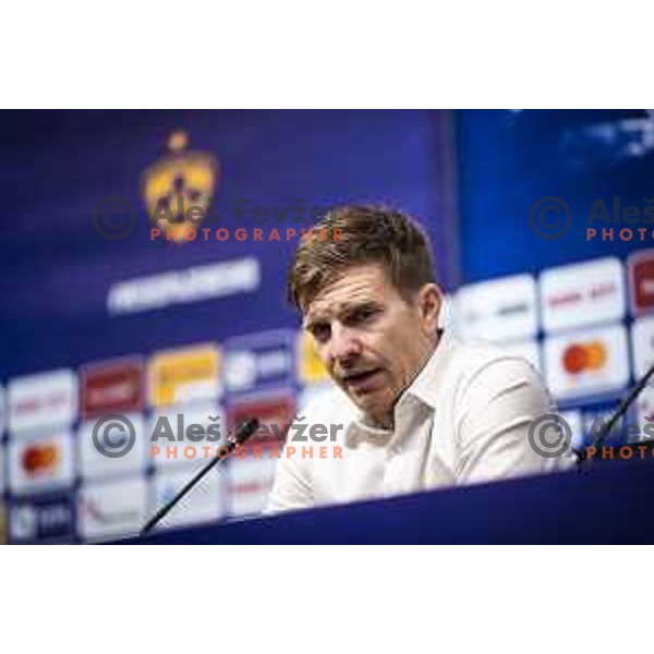 Simon Rozman, head coach of Maribor during press conference after UEFA Conference League qualifier football match between Maribor and Hammarby in Ljudski vrt, Maribor, Slovenia on July 29, 2021