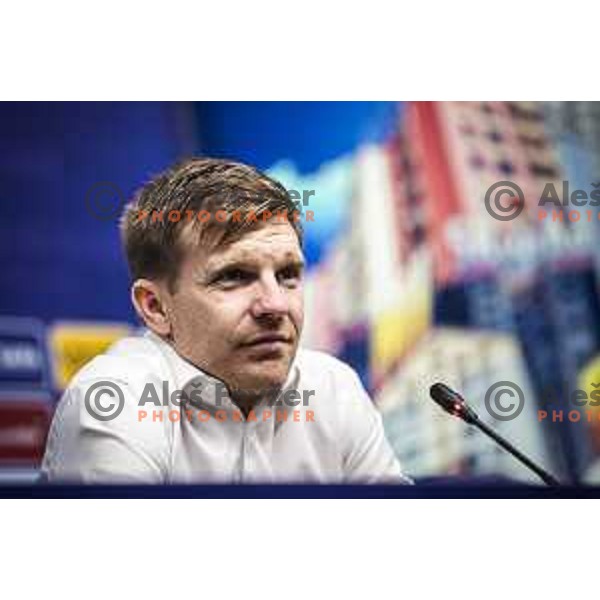 Simon Rozman, head coach of Maribor during press conference after UEFA Conference League qualifier football match between Maribor and Hammarby in Ljudski vrt, Maribor, Slovenia on July 29, 2021