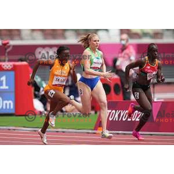 Maja Mihalinec Zidar (SLO) runs in qualification of Women’s 100 meters at Tokyo 2020 Summer Olympic Games, Japan on July 29, 2021