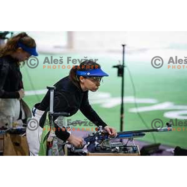Ziva Dvorsak (SLO) competes in the final of Women’s Rifle 3 positions at Tokyo 2020 Summer Olympic Games, Japan on August 31, 2021