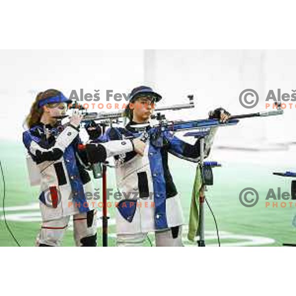 Ziva Dvorsak (SLO) competes in the final of Women’s Rifle 3 positions at Tokyo 2020 Summer Olympic Games, Japan on August 31, 2021