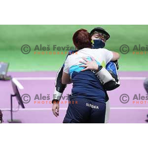 Ziva Dvorsak (SLO) competes in the final of Women’s Rifle 3 positions at Tokyo 2020 Summer Olympic Games, Japan on August 31, 2021