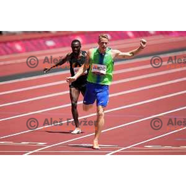 Luka Janezic (SLO) competes in Men’s 400 meters Qualification at Tokyo 2020 Summer Olympic Games, Japan on August 1, 2021