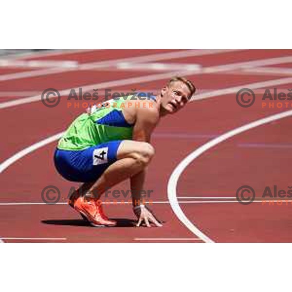 Luka Janezic (SLO) competes in Men’s 400 meters Qualification at Tokyo 2020 Summer Olympic Games, Japan on August 1, 2021