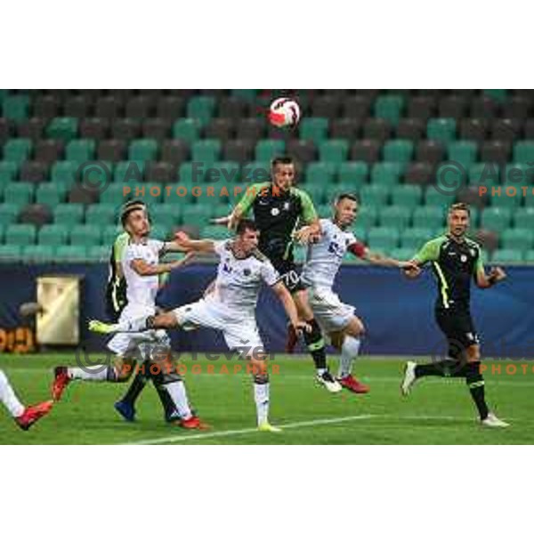 Antonio Delamea Mlinar in action during Prva liga Telemach fotball match between Olimpija and Maribor in Ljubljana, Slovenia on August 1, 2021