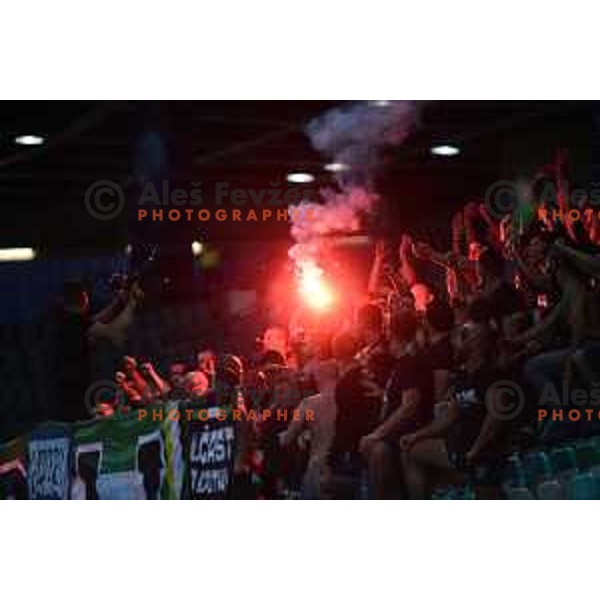 in action during Prva liga Telemach fotball match between Olimpija and Maribor in Ljubljana, Slovenia on August 1, 2021