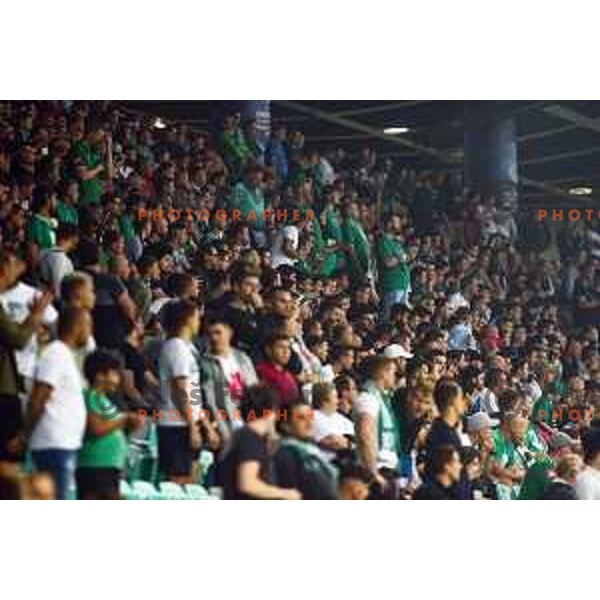 in action during Prva liga Telemach fotball match between Olimpija and Maribor in Ljubljana, Slovenia on August 1, 2021