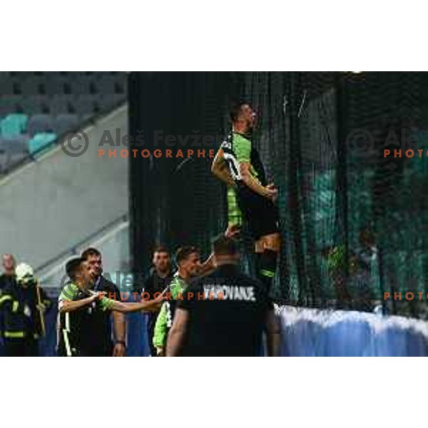 Antonio Delamea Mlinar in action during Prva liga Telemach fotball match between Olimpija and Maribor in Ljubljana, Slovenia on August 1, 2021