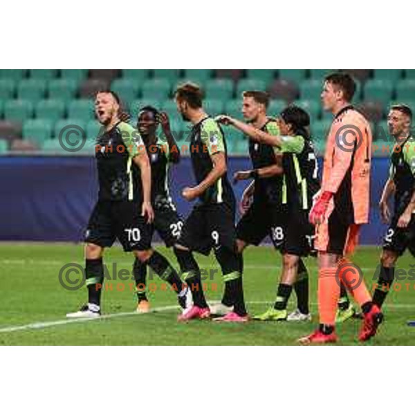 Antonio Delamea Mlinar in action during Prva liga Telemach fotball match between Olimpija and Maribor in Ljubljana, Slovenia on August 1, 2021
