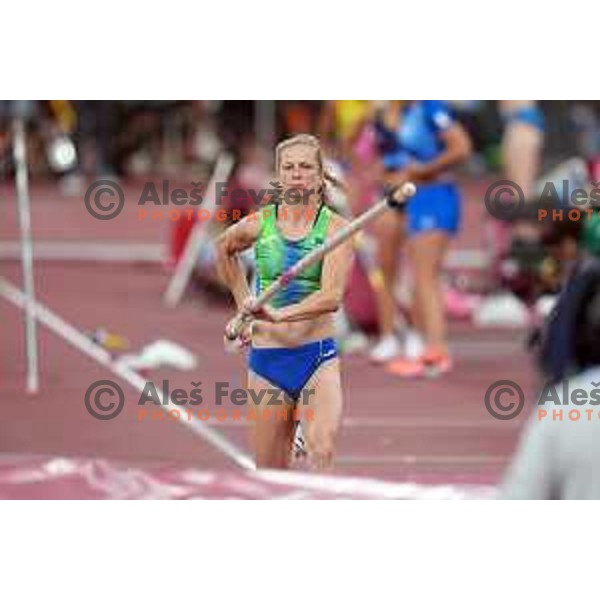 Tina Sutej (SLO) competes in qualification of Women’s Pole Vault at Tokyo 2020 Summer Olympic Games, Japan on August 2, 2021