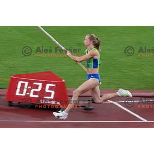 Tina Sutej (SLO) competes in qualification of Women’s Pole Vault at Tokyo 2020 Summer Olympic Games, Japan on August 2, 2021