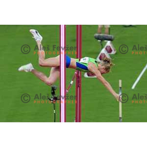 Tina Sutej (SLO) competes in qualification of Women’s Pole Vault at Tokyo 2020 Summer Olympic Games, Japan on August 2, 2021