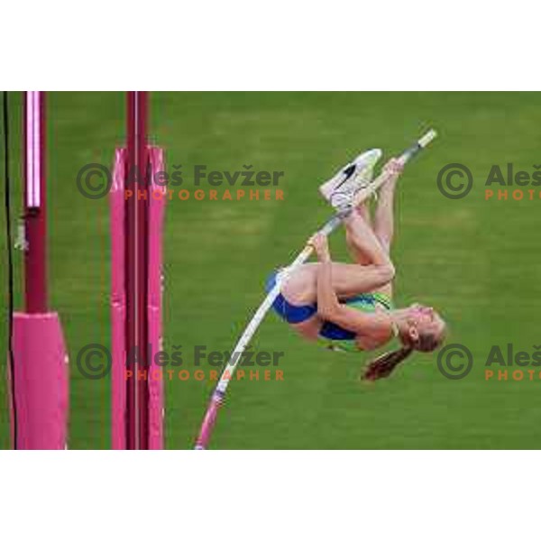 Tina Sutej (SLO) competes in qualification of Women’s Pole Vault at Tokyo 2020 Summer Olympic Games, Japan on August 2, 2021