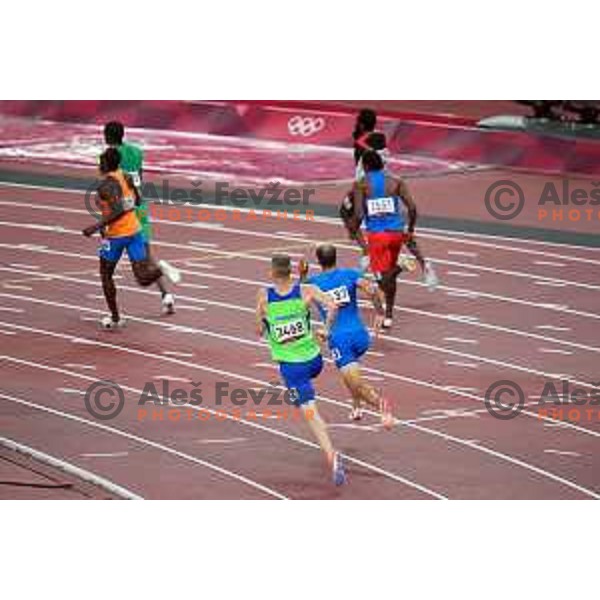 Luka Janezic (SLO) runs in semi-final of Men’s 400 meters at Tokyo 2020 Summer Olympic Games, Japan on August 2, 2021