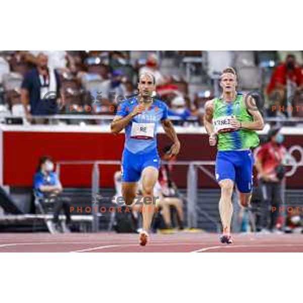 Luka Janezic (SLO) runs in semi-final of Men’s 400 meters at Tokyo 2020 Summer Olympic Games, Japan on August 2, 2021