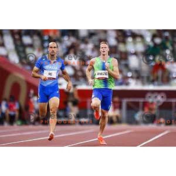 Luka Janezic (SLO) runs in semi-final of Men’s 400 meters at Tokyo 2020 Summer Olympic Games, Japan on August 2, 2021