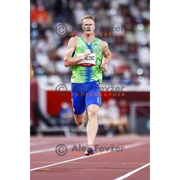 Luka Janezic (SLO) runs in semi-final of Men’s 400 meters at Tokyo 2020 Summer Olympic Games, Japan on August 2, 2021