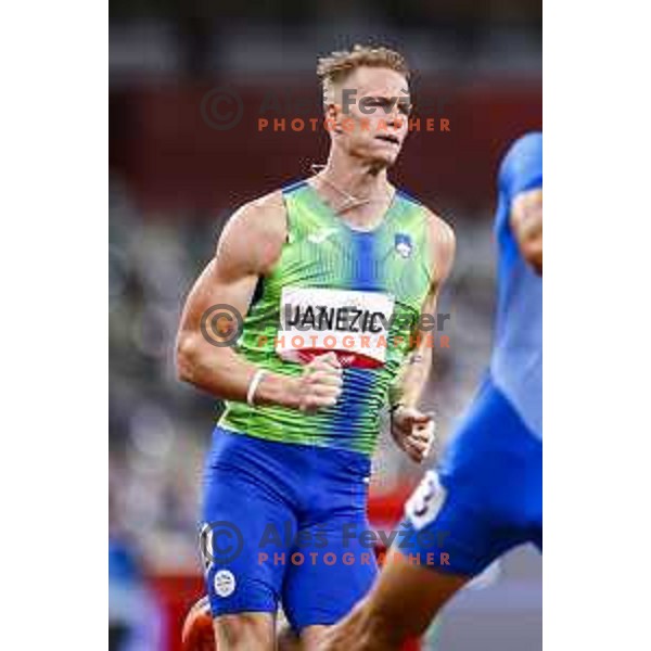 Luka Janezic (SLO) runs in semi-final of Men’s 400 meters at Tokyo 2020 Summer Olympic Games, Japan on August 2, 2021
