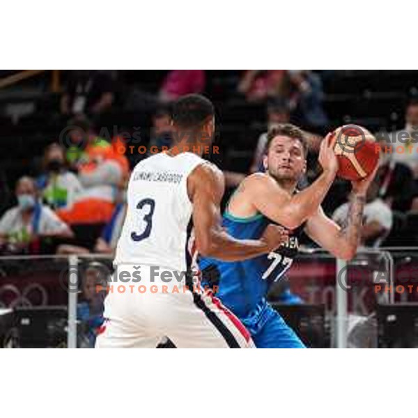 Luka Doncic in action during semi-final of Men’s Basketball between Slovenia and France in Saitama Super Arena at Tokyo 2020 Summer Olympic Games, Japan on August 5, 2021