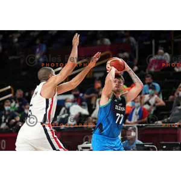 Luka Doncic in action during semi-final of Men’s Basketball between Slovenia and France in Saitama Super Arena at Tokyo 2020 Summer Olympic Games, Japan on August 5, 2021