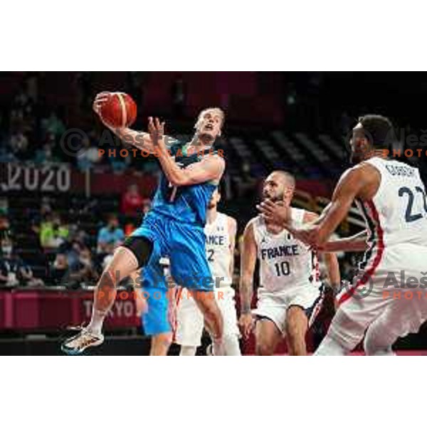 Klemen Prepelic in action during semi-final of Men’s Basketball between Slovenia and France in Saitama Super Arena at Tokyo 2020 Summer Olympic Games, Japan on August 5, 2021