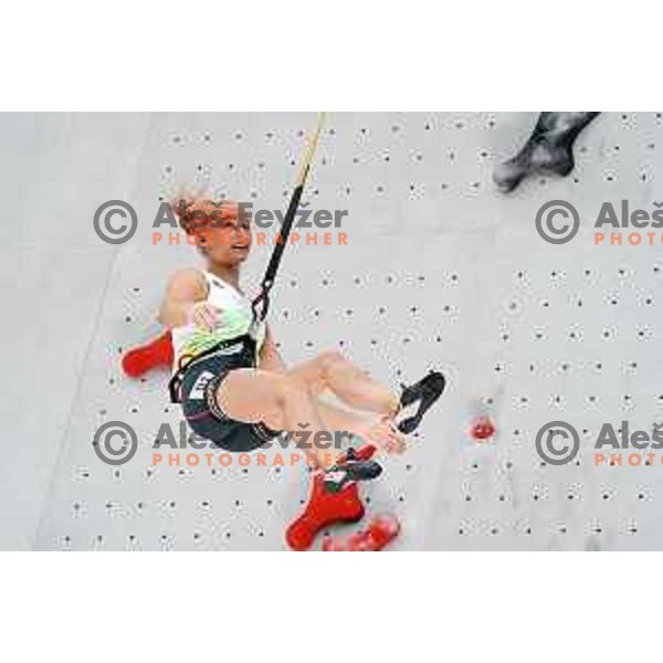 Janja Garnbret (SLO) competes in the Final of Sports Climbing at Tokyo 2020 Summer Olympic Games, Japan on August 6, 2021
