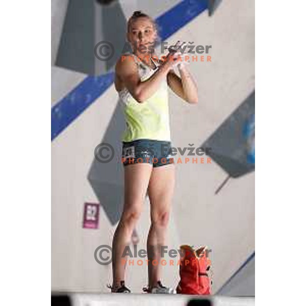 Janja Garnbret (SLO) competes in the Final of Sports Climbing at Tokyo 2020 Summer Olympic Games, Japan on August 6, 2021