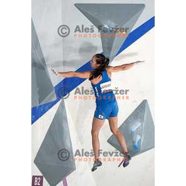 Akiyo Noguchi (JPN) competes in the Final of Sports Climbing at Tokyo 2020 Summer Olympic Games, Japan on August 6, 2021