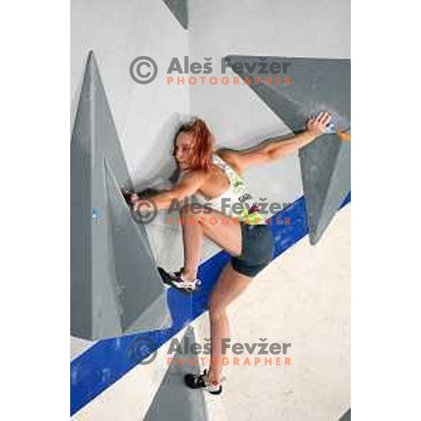 Janja Garnbret (SLO) competes in the Final of Sports Climbing at Tokyo 2020 Summer Olympic Games, Japan on August 6, 2021