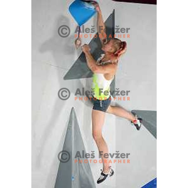 Janja Garnbret (SLO) competes in the Final of Sports Climbing at Tokyo 2020 Summer Olympic Games, Japan on August 6, 2021