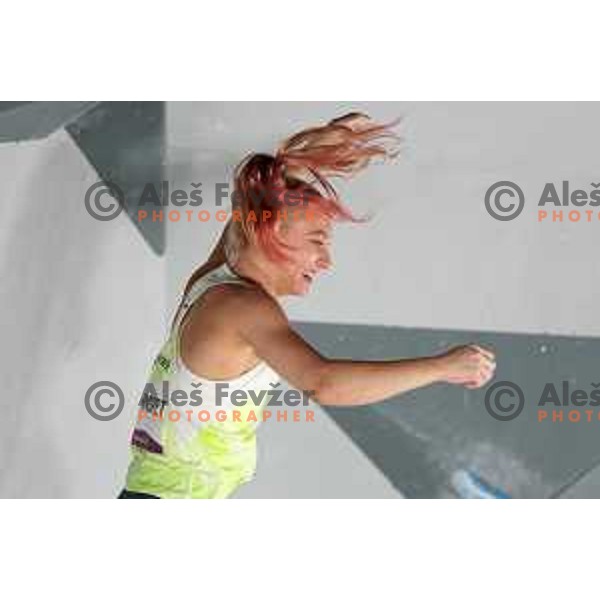 Janja Garnbret (SLO) competes in the Final of Sports Climbing at Tokyo 2020 Summer Olympic Games, Japan on August 6, 2021