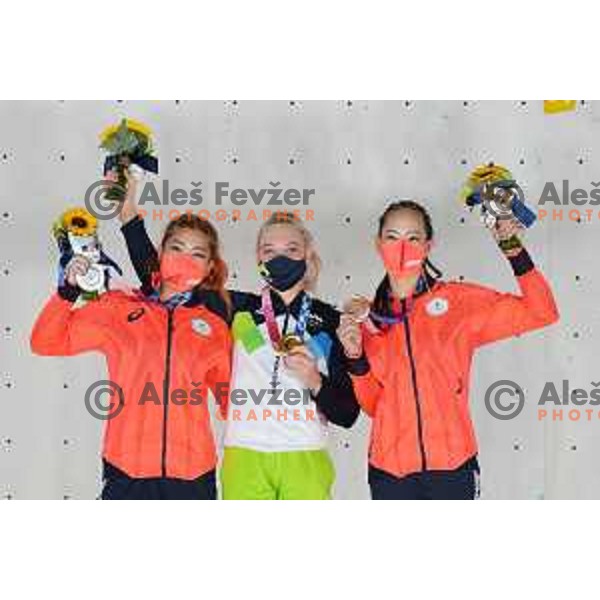 Janja Garnbret (SLO) Olympic Champion in Sports Climbing Women’s combined at Tokyo 2020 Summer Olympic Games, Japan on August 6, 2021