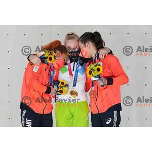 Janja Garnbret (SLO) Olympic Champion in Sports Climbing Women’s combined at Tokyo 2020 Summer Olympic Games, Japan on August 6, 2021