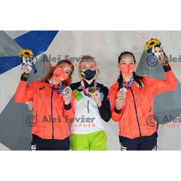 Janja Garnbret (SLO) Olympic Champion in Sports Climbing Women’s combined at Tokyo 2020 Summer Olympic Games, Japan on August 6, 2021
