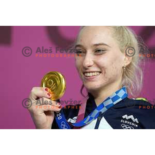 Janja Garnbret (SLO) Olympic Champion in Sports Climbing Women’s combined at Tokyo 2020 Summer Olympic Games, Japan on August 6, 2021