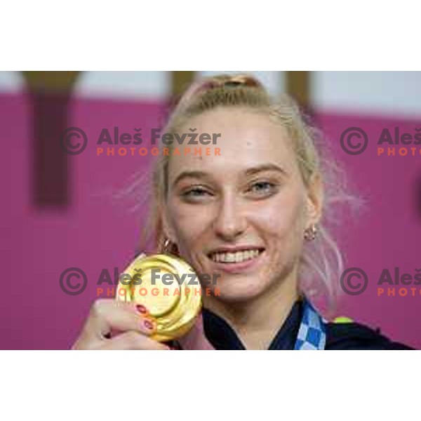 Janja Garnbret (SLO) Olympic Champion in Sports Climbing Women’s combined at Tokyo 2020 Summer Olympic Games, Japan on August 6, 2021
