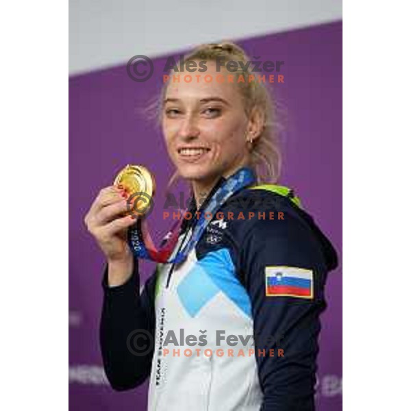 Janja Garnbret (SLO) Olympic Champion in Sports Climbing Women’s combined at Tokyo 2020 Summer Olympic Games, Japan on August 6, 2021