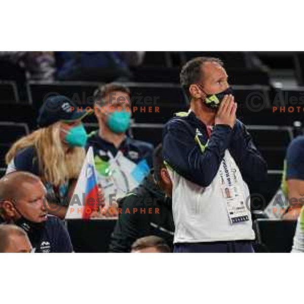 Tomaz Barada during Men’s Basketball match between Slovenia and France in Saitama Super Arena at Tokyo 2020 Summer Olympic Games, Japan on August 5, 2021