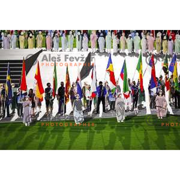 Janja Garnbret, flag bearer of Slovenia during Closing Ceremony of Tokyo 2020 Summer Olympic Games, Japan on August 8, 2021