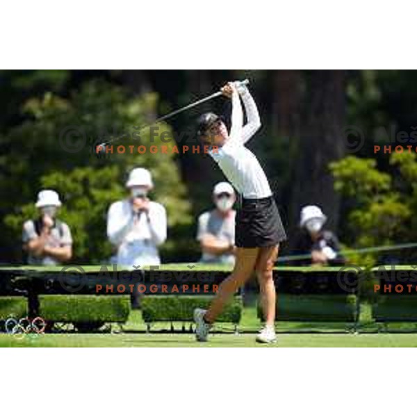 Jessica Korda (USA) plays in third round of Olympic Golf tournament at Kasumigaseki Country Club at Tokyo 2020 Summer Olympic Games, Japan on August 6, 2021